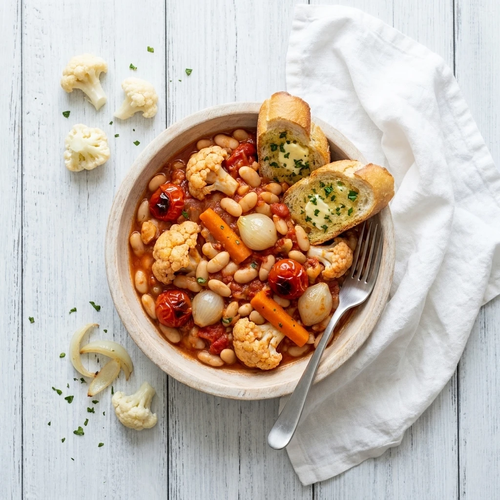 Cassoulet van groenten met stokbrood