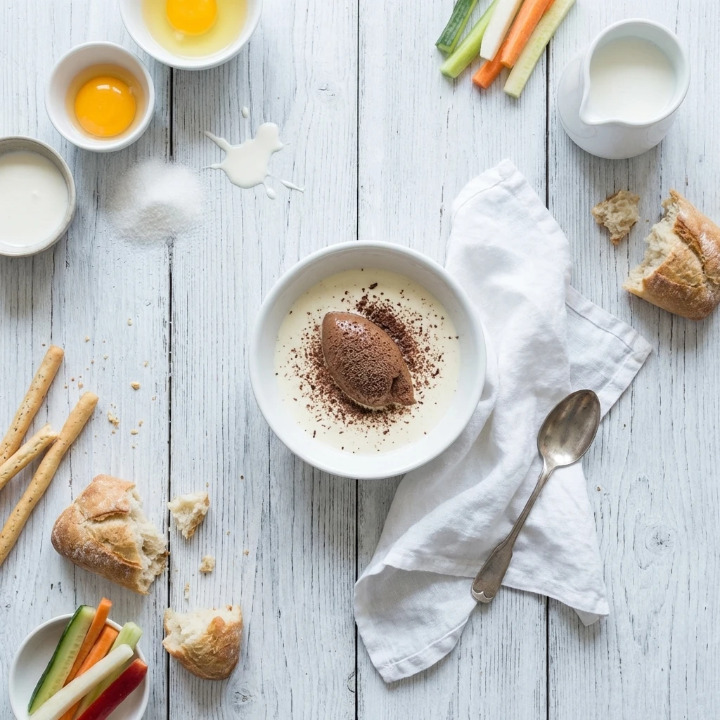 Chocolademousse met vanillesaus