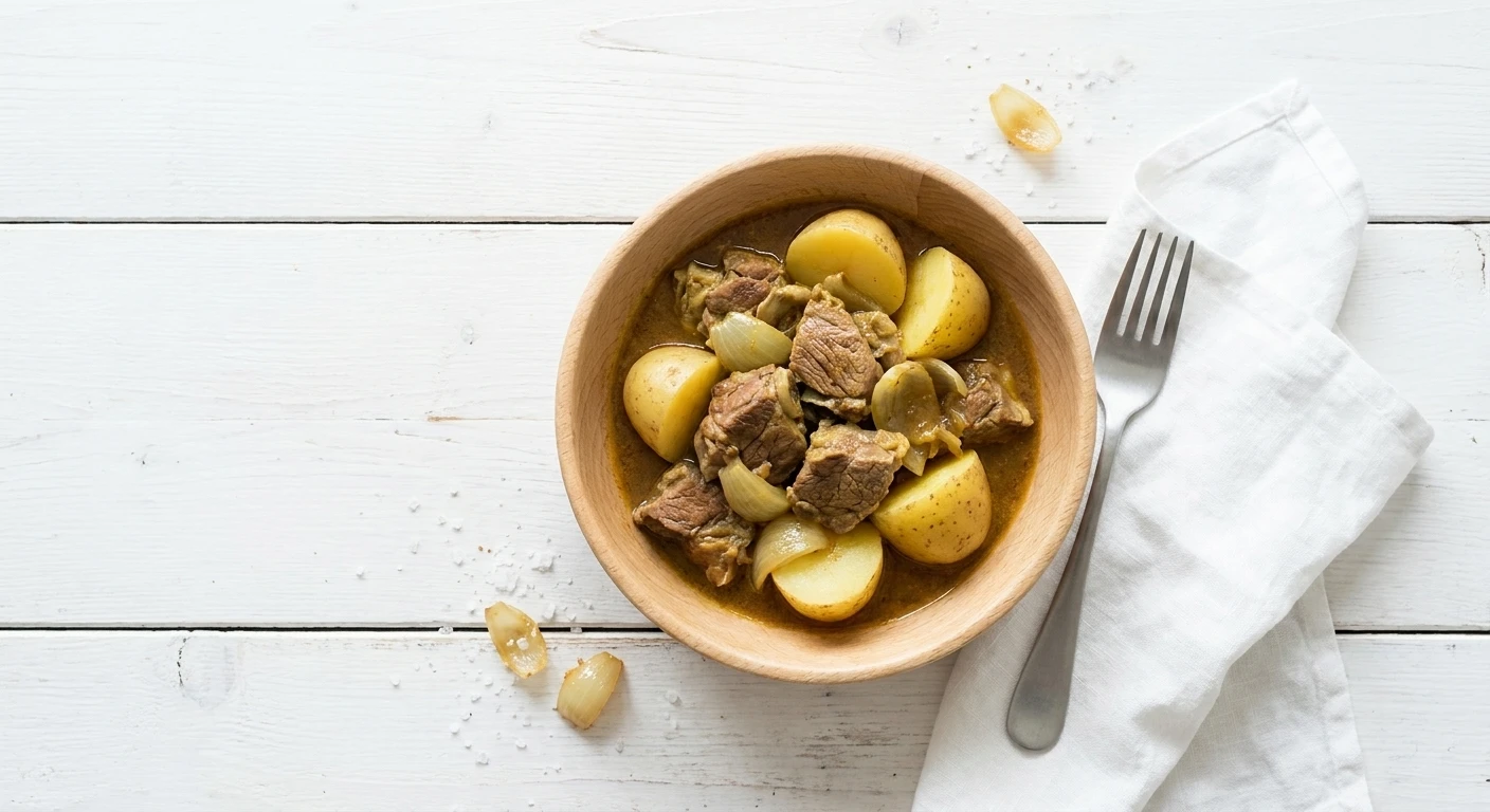 Curry met lamsschouder en aardappel