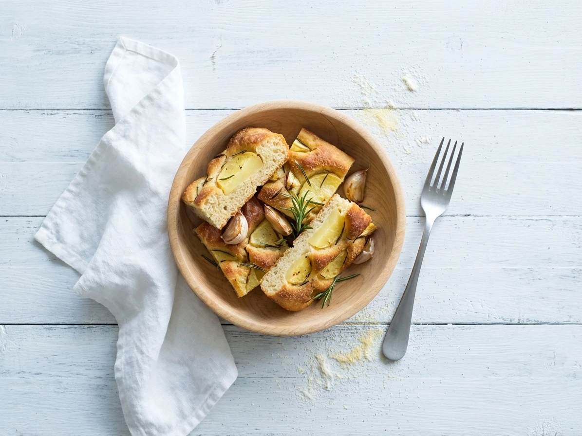 Focaccia met aardappel en rozemarijn