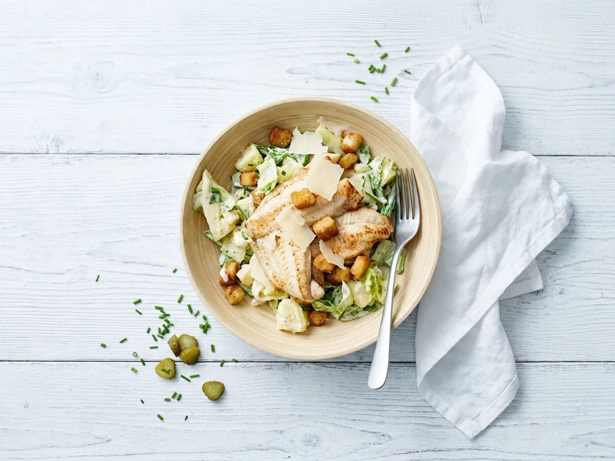 Gebakken zeetong met aardappelsalade Caesar