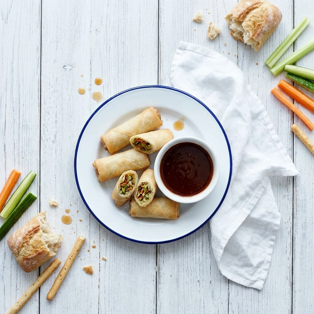 Groenteloempia's met zoetzure saus