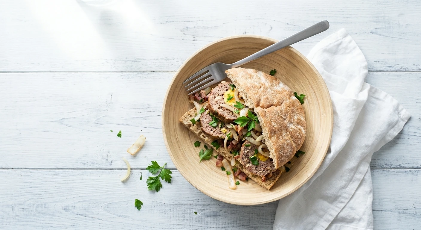 Marokkaans brood met vleesbrood