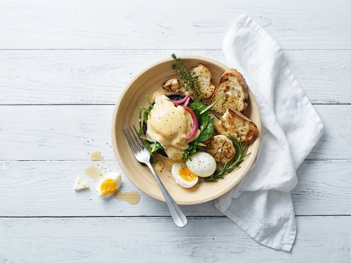 Portobello 'Benedicte' met truffel hollandaise