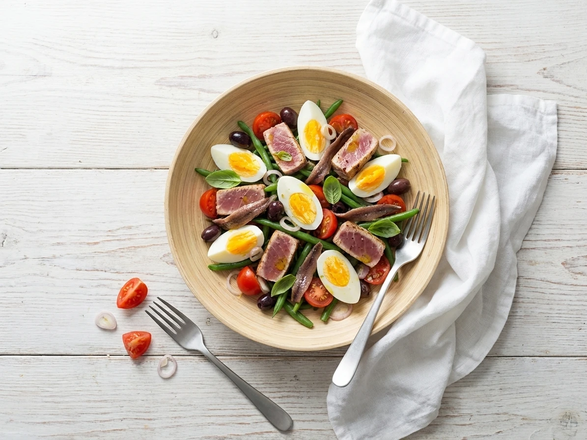 Salade niçoise met verse tonijn