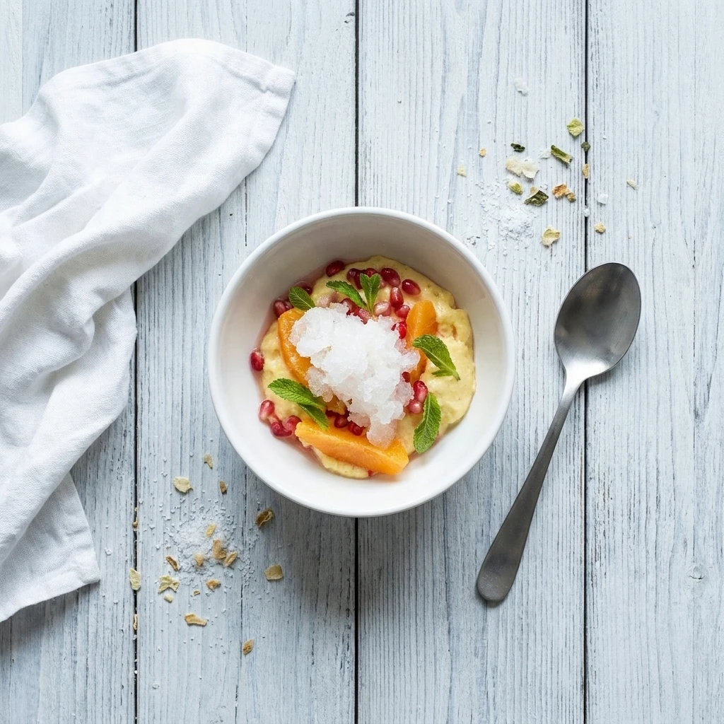 Salade van citrus met crème chiboust en granité van gin-tonic