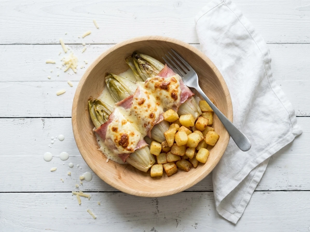 Selderharten met ham en kaas