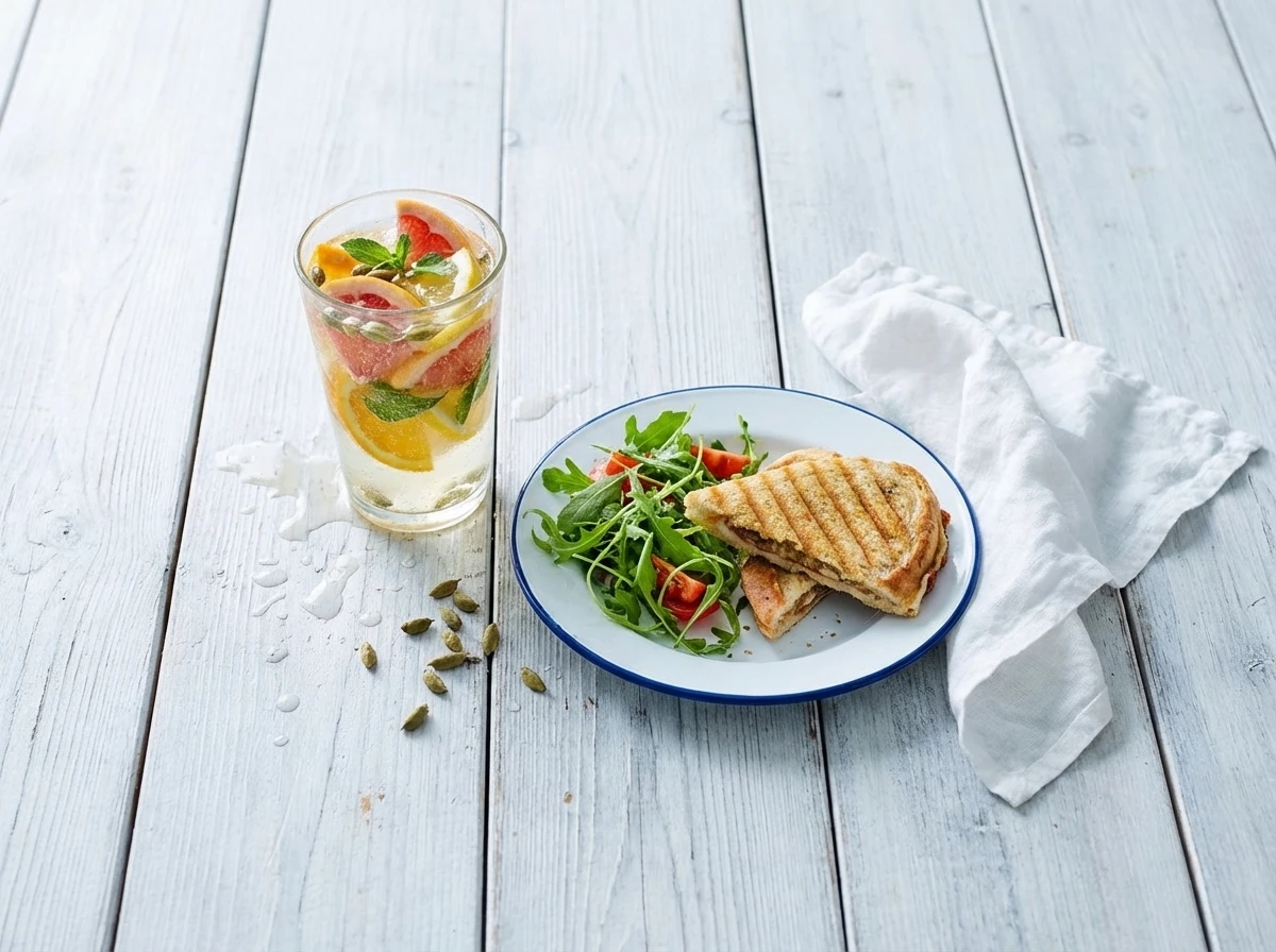 Sinaasappellimonade en bikini croque