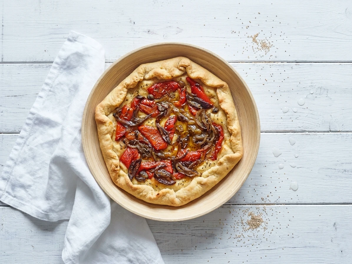 Spaanse pizza met gekonfijte look en paprika