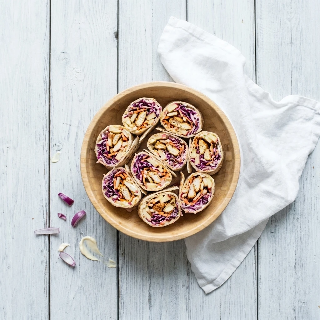 Wrap met oosterse kip en rode coleslaw